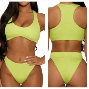 Naked smocked bikini set